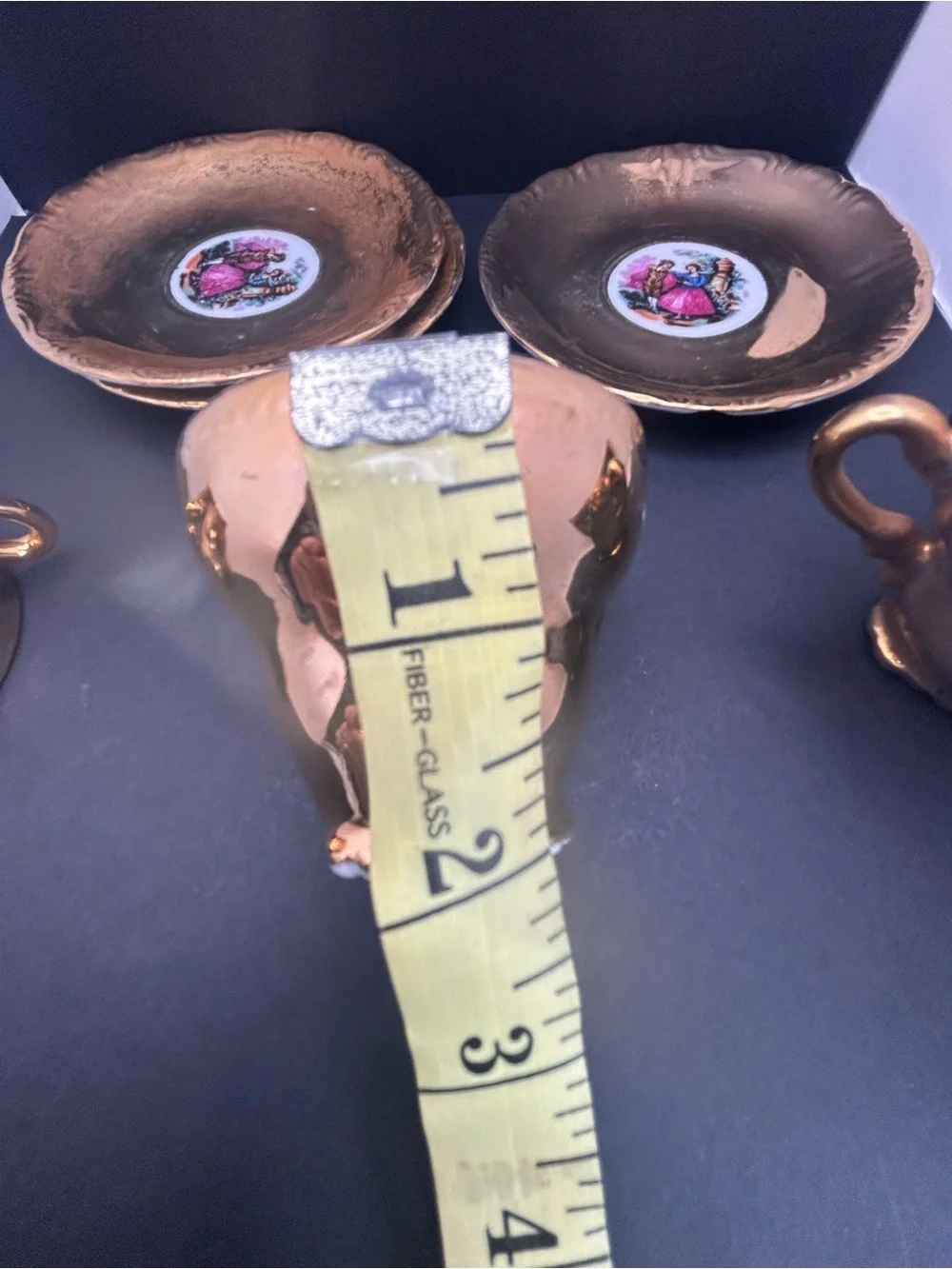 Vintage Golden Courting Colonial Couple Cup and Saucer